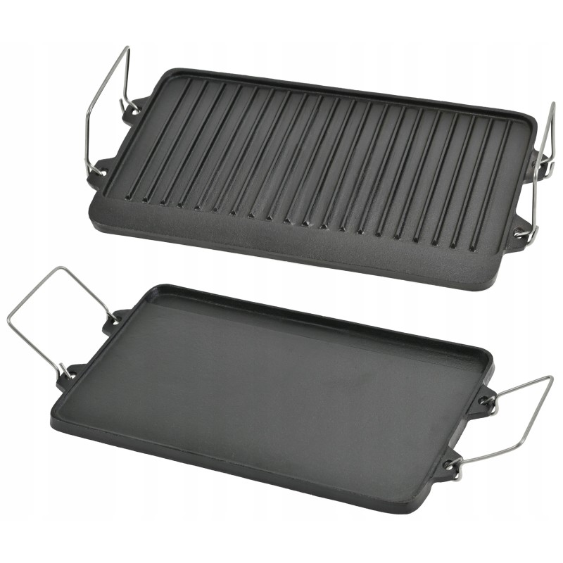 Cast iron double-sided plate grill grate fireplace grill pan