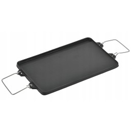 Dvipusė ketaus plokštė, grilio grotelės, židinys, grilio keptuvė