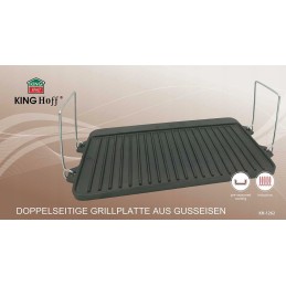 Cast iron double-sided plate grill grate fireplace grill pan