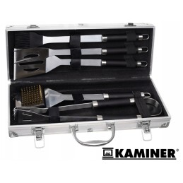 Set of 5 grill accessories, steel stove, solid cutlery, hit