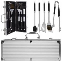 Set of 5 grill accessories, steel stove, solid cutlery, hit