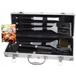 Set of 5 grill accessories, steel stove, solid cutlery, hit