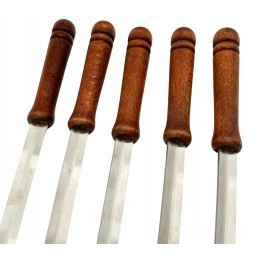 Šaš kebabi laastud 5 tk, roostevabast terasest grillvardad 60cm + riidepuu