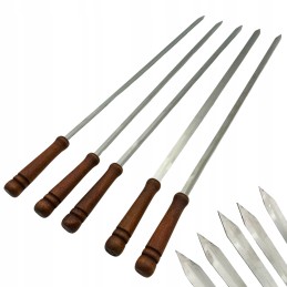 Šaš kebabi laastud 5 tk, roostevabast terasest grillvardad 60cm + riidepuu