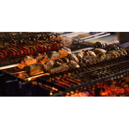 Šaš kebabi laastud 5 tk, roostevabast terasest grillvardad 60cm + riidepuu