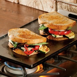 Double-sided cast iron grill plate