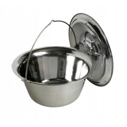 Hungarian stainless steel cauldron 8l with lid