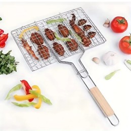 ⭐⭐Tērauda režģis grilēšanas tīkls zivju gaļa bbq grilam 32x20cm⭐⭐