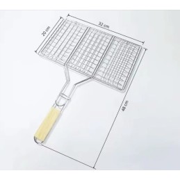 ⭐⭐Tērauda režģis grilēšanas tīkls zivju gaļa bbq grilam 32x20cm⭐⭐