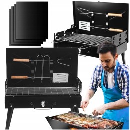 ⭐ anglis stovyklavimo grilis nešiojamas sulankstomas lagaminas sodas kempingas + stalo įrankiai ⭐