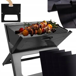 ⭐ camping charcoal grill portable foldable suitcase camping garden large ⭐