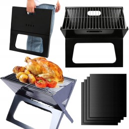 ⭐ camping charcoal grill portable foldable suitcase camping garden large ⭐