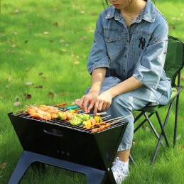 ⭐ camping charcoal grill portable foldable suitcase camping garden large ⭐