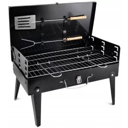 Nešiojama turistinė kepsninė, lagaminas 42 x 22 cm, kepsninės reikmenys