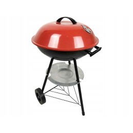 Sodo briketinė anglis grilis su ratukais, dangtelis, apvalus, rakinamas, nešiojamas