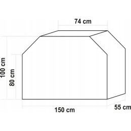 Liels ciets melns ūdensizturīgs grila pārsegs 150x55x100cm aizsargājošs