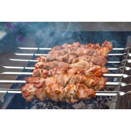 Tērauda iesmi kebabu grilēšanai, gari 50 cm, 10 gab