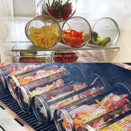 ️ Grozs dārzeņu, gaļas, frī, zivju grilēšanai, grilēšanai, grila restīte, 3gab.