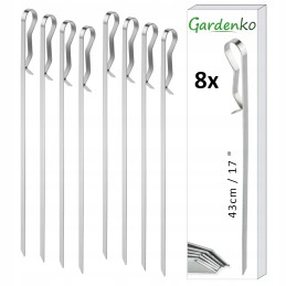 Vardad grillimiseks, terastõelad, vardas, 43 cm, 8 tk.