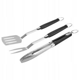 Grillsöögiriistad, 3 tk, spaatel, tangid, kahvel