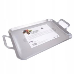 Plate, sheet metal, grill tray, grill, full steel, 43x25 cm