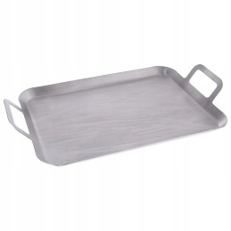 Plate, sheet metal, grill tray, grill, full steel, 43x25 cm