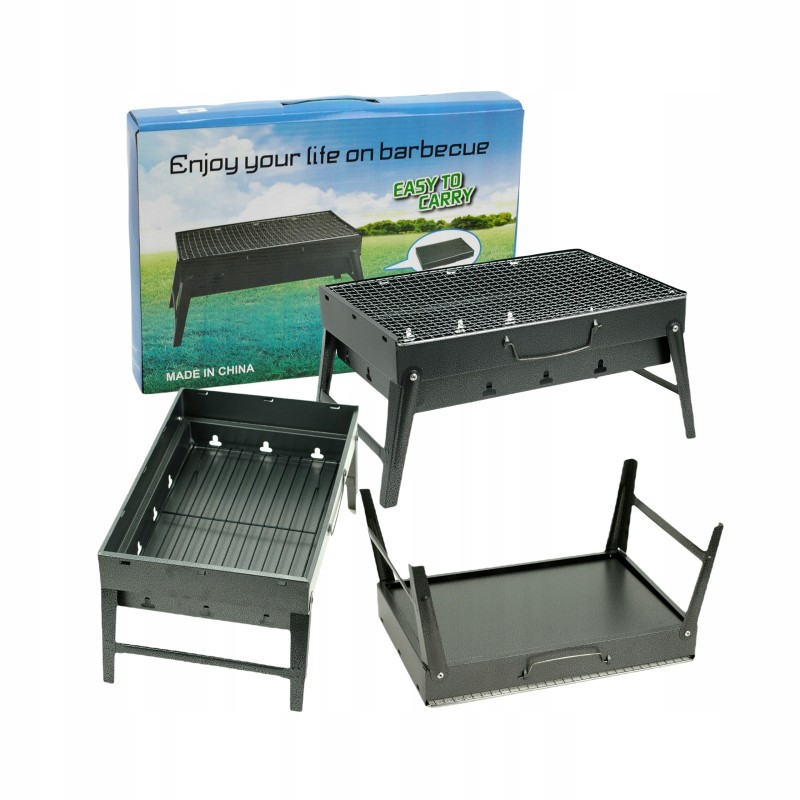 Didelė, sulankstoma anglių briketų kepsninė, skirta nešiojamam iškylai