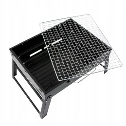 Large, portable, foldable charcoal camping grill