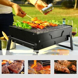 Large, portable, foldable charcoal camping grill