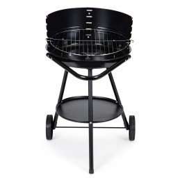 Round garden grill with adjustable grate height