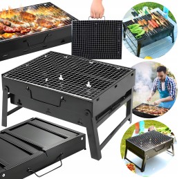 Turistinė kepsninė su anglimis, nešiojama, sulankstoma, lagaminas, sodo kempingas, xxl