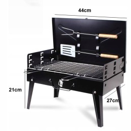 Turistinė kepsninė, sulankstoma, lagaminas, stovyklavietė, stalo įrankiai, 4 kepsninės