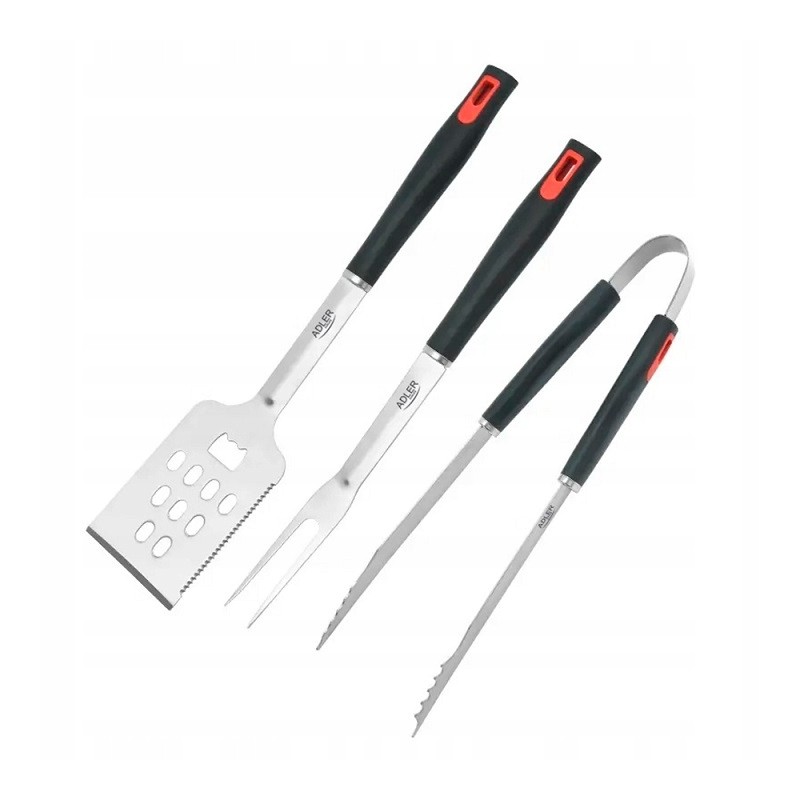 ✅ barbecue cutlery set - stainless steel with case adler ad6727