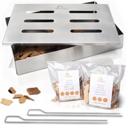 ⭐amazy stainless steel smoking container with free smoking tokens + 2 grill skewers⭐