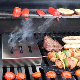 ⭐amazy stainless steel smoking container with free smoking tokens + 2 grill skewers⭐