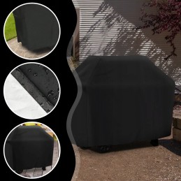 All-season grill cover, case, waterproof, UV, black, 145x117x61