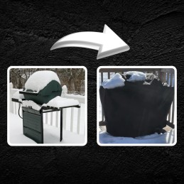 All-season grill cover, case, waterproof, UV, black, 145x117x61