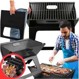 Turistinio sodo kempingo kepsninė, nešiojama anglis, lagaminas, 4 bbq kilimėliai