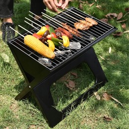 Turistinio sodo kempingo kepsninė, nešiojama anglis, lagaminas, 4 bbq kilimėliai