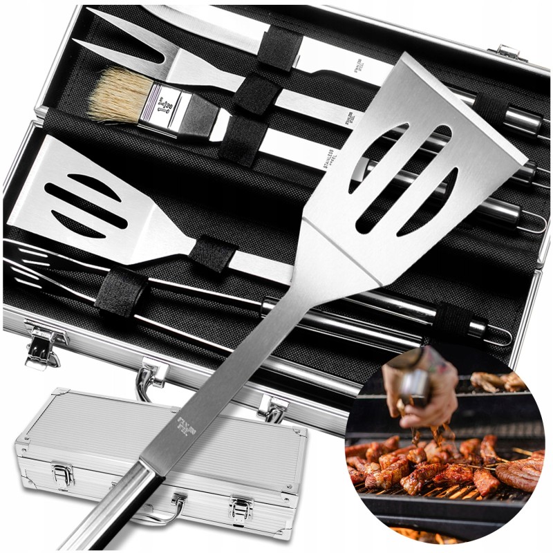 Grilio reikmenys šašlykinės komplektas kepsninės žnyplės kepsninės indai