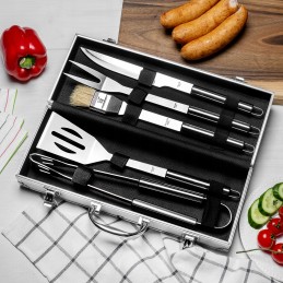 Grilio reikmenys šašlykinės komplektas kepsninės žnyplės kepsninės indai