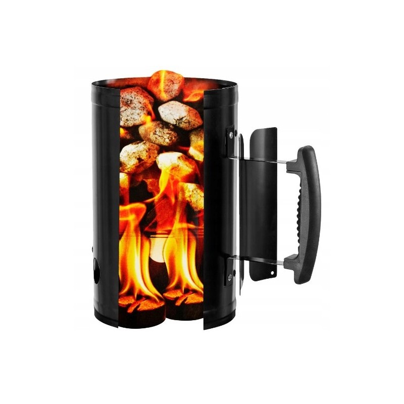 Grilio degiklio briketai, ekologiški, plieniniai, medinė rankena