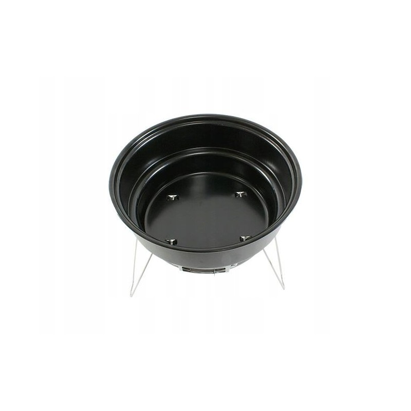 Nešiojamos apvalios turistinės anglies kepsninės su atlenkiama rankena ir priedais