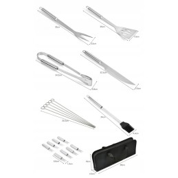 Grila komplekts, piederumi, bbq grila piederumi 18in1, 4x grila paklājiņš