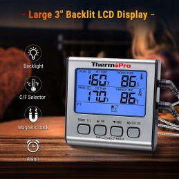 LCD virtuvės termometras grilio krosnelė rūkykla 2 sodny thermopro tp 17
