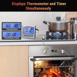 LCD virtuvės termometras grilio krosnelė rūkykla 2 sodny thermopro tp 17