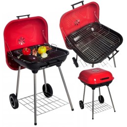 Didelė sodo grilis ant ratų su dangteliu