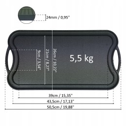 Double-sided cast iron plate for gas grill, cast iron grill grate 51x26cm