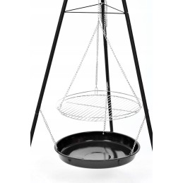 Trikojis židinys, didelis sodo židinio grilis, pakabinamos grotelės, 2in1