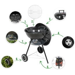 Apvalios anglies kepsninės su dangteliu, 41 cm